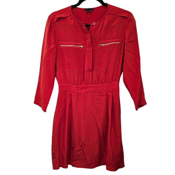 Theory Brunella stretch silk red dress size 2 - Picture 1 of 8